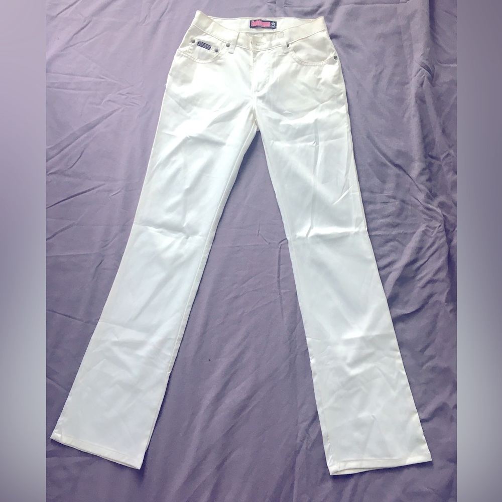 90’s Bubblegum white satin pants.
